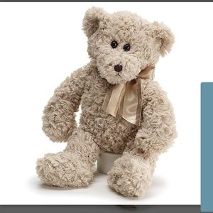 Burton + Burton 14" beige plush bear with bow.  Super soft. smoke free home.